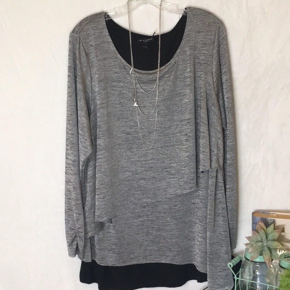 I.N. Studio Plus Size Tunic with Necklace